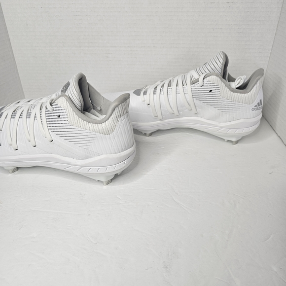 Adidas Baseball Cleats Afterburner Men's White Silver Metal Spikes Size 7.5 - Picture 6 of 11